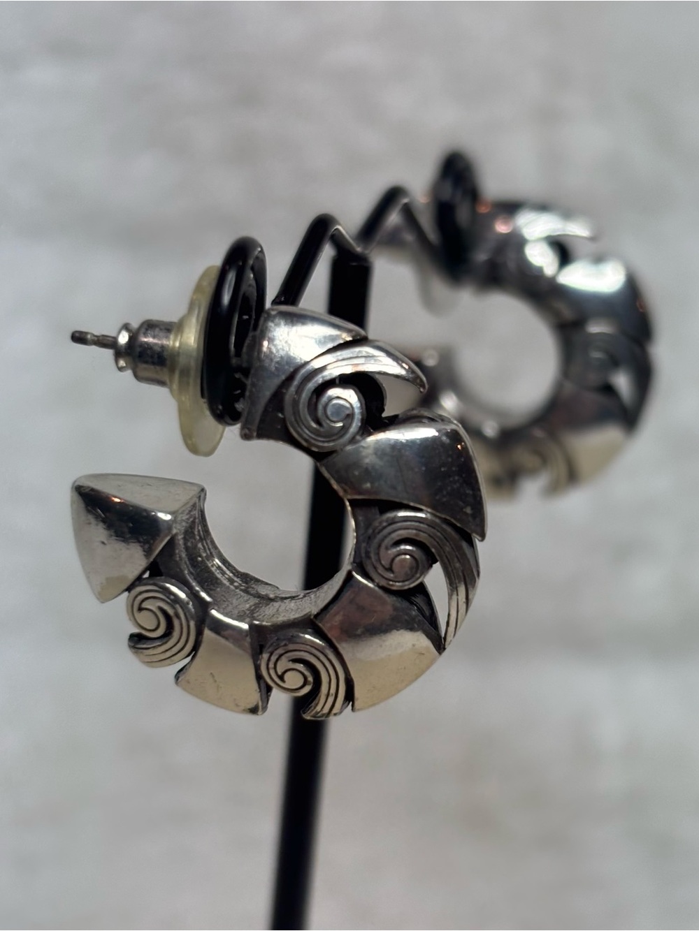 Brighton Kismet Hoop Retired Post hoop Earrings silver tone hoops